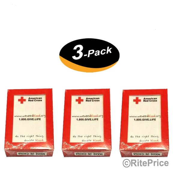 American Playing Cards Red Cross Vintage Regular excellent condition (3 Pack) - Picture 1 of 9